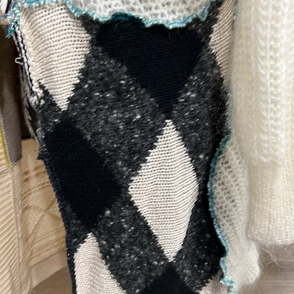 Brooklyn Cloth Patchwork Boho Cardigan Sweater Whimsigoth M/L - Picture 9 of 11